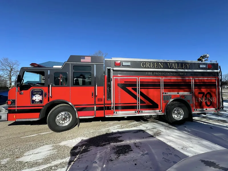 Green Valley Fire Protection District fire engine with wrapped graphics by Chicago Fleet Wraps